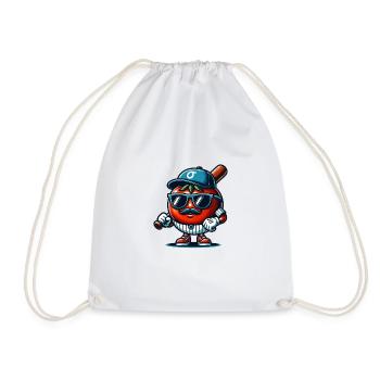 Funny Tomato Baseball Hat with Sunglasses - Drawstring Bag - white - Front