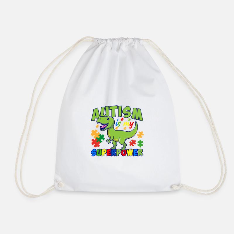 Autismus Superkraft Dino design - Turnbeutel - Weiß
