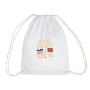 Lightblessed - Étoiles, rayures et écriture - - Sac de sport léger - blanc - Devant