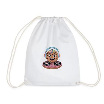 Cookie DJ de Noël avec casque - Sac de sport léger - blanc - Devant