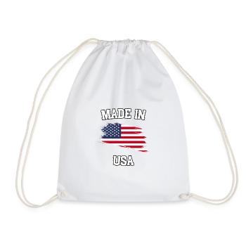 Made in USA - Drawstring Bag - white - Front