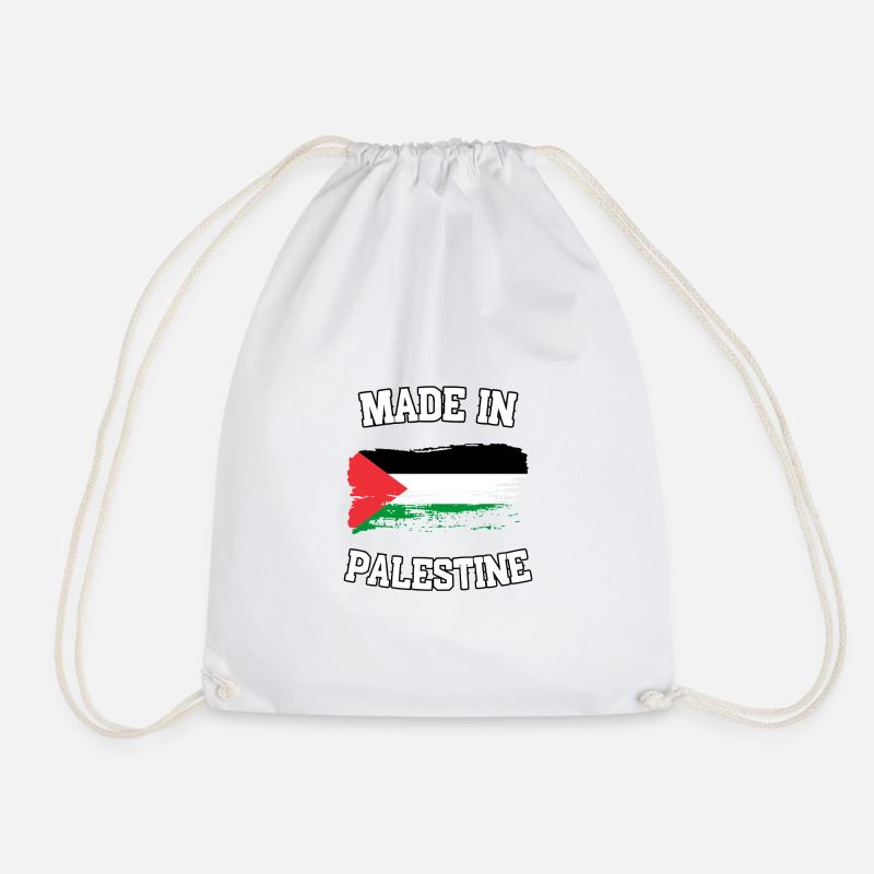 Made In Palestine - Drawstring Bag - white