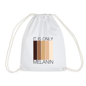 It's only melanin skin color tolerance shading - Drawstring Bag - white - Front