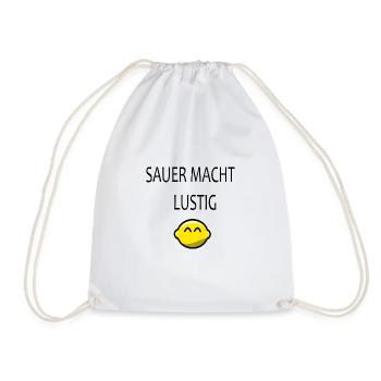 Sauer macht lustig Zitrone Vitamine Geschenkidee - Turnbeutel - Weiß - Vorne