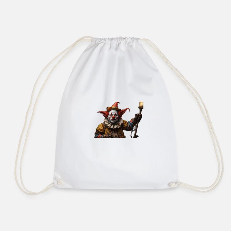 a funny clown with a difference - Drawstring Bag - white