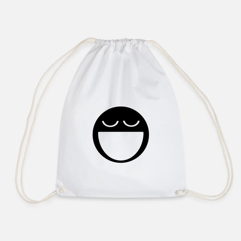 satisfied - Drawstring Bag - white