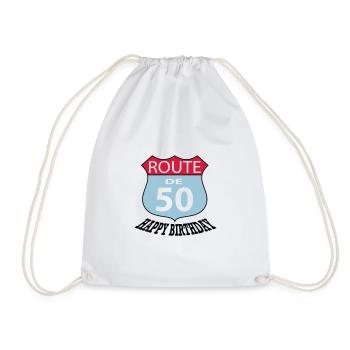 Birthday Birthday Route 50 - Drawstring Bag - white - Front