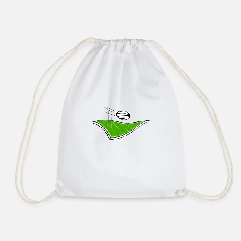 rugby field and ball - Drawstring Bag - white