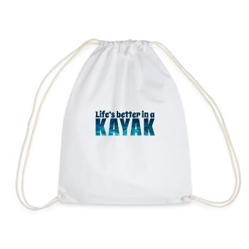 Life is better in a Kayak - Kajak shirt - Turnbeutel - Weiß - Vorne