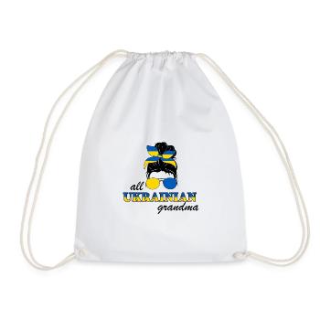 Ukrainians Grandma Babushka Grandma Ukraine Flag - Drawstring Bag - white - Front