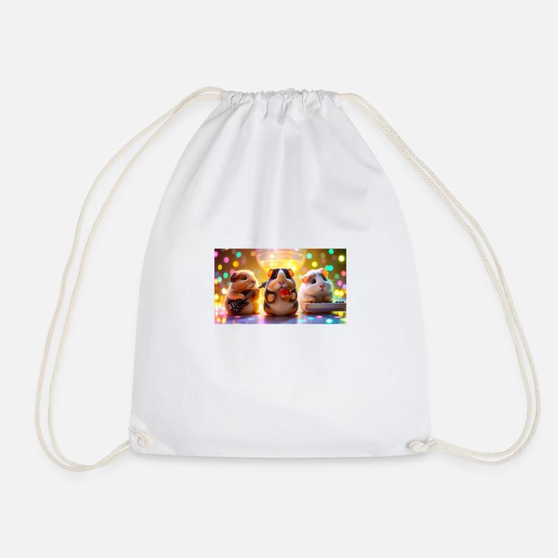 Guinea Pig Band – Disco Edition - Drawstring Bag - white