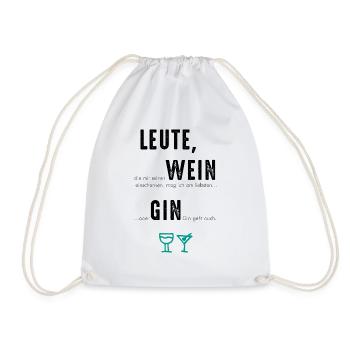 GIN geht auch - Turnbeutel - Weiß - Vorne