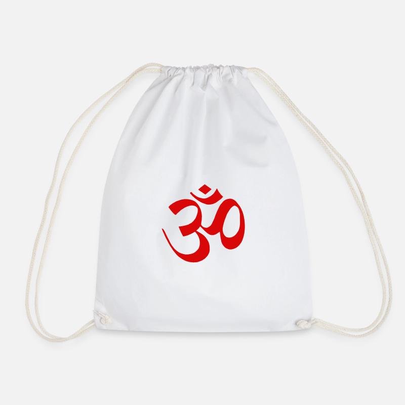 ohmm om yoga - Drawstring Bag - white
