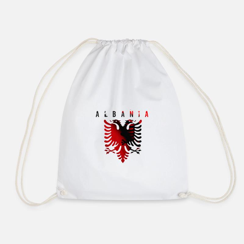 albania - Drawstring Bag - white