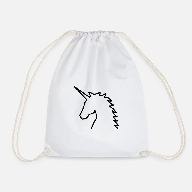 unicorn - Drawstring Bag - white
