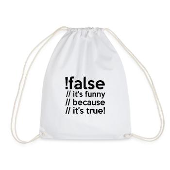 Programmierer false true Informatiker Student Code - Turnbeutel - Weiß - Vorne