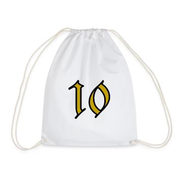 10. 10 JAHRE. 10. JAHRESTAG. 10-JÄHRIGES JUBILÄUM. - Turnbeutel - Weiß - Vorne