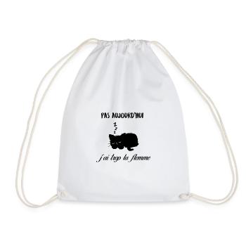 t shirt chat j'ai la flemme - Sac de sport léger - blanc - Devant