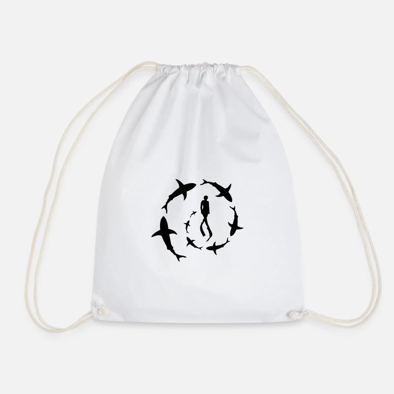 Sharks 4 - Drawstring Bag - white