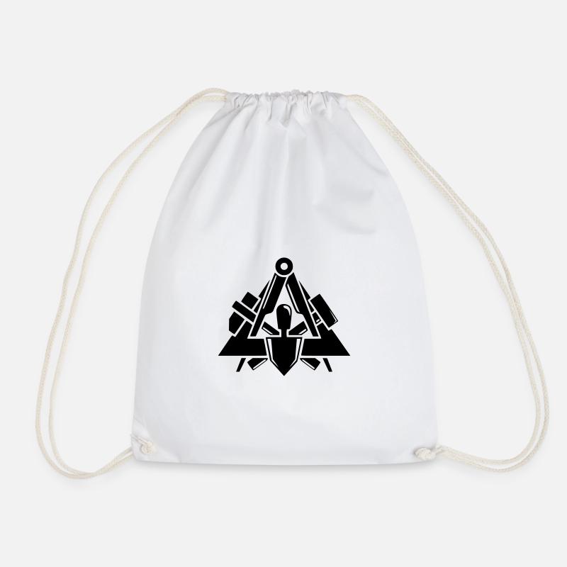 Masons guild logo - Drawstring Bag - white