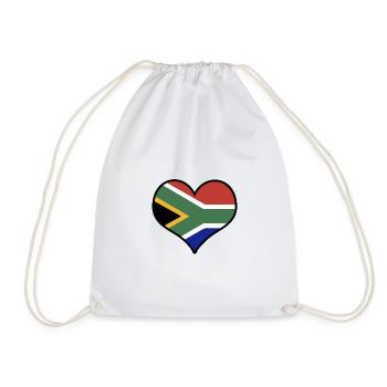 Heart South Africa Africa Continent Love Gift - Drawstring Bag - white - Front