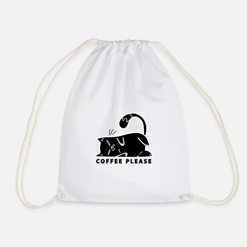 Café chat caféine Chat Amant chat chat - Sac de sport léger - blanc