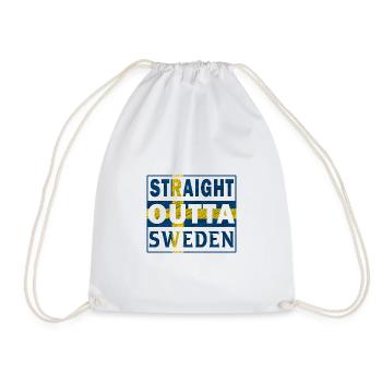 Straight outta Schweden Skandinavien Geschenkidee - Turnbeutel - Weiß - Vorne
