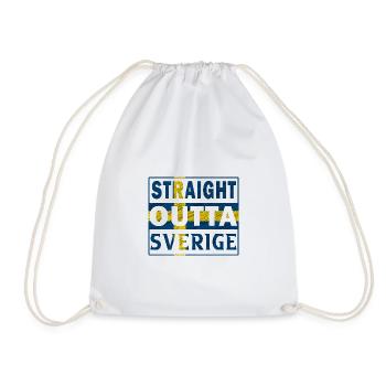 Straight outta Schweden Sverige Norden Geschenk - Turnbeutel - Weiß - Vorne