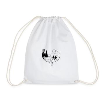 Nature mountains river camping - Drawstring Bag - white - Front