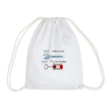 Alsatian English key humor drole alcohol pulls - Drawstring Bag - white - Front