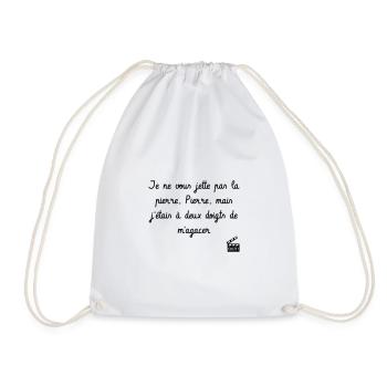 Je ne vous jette pas la pierre, Pierre ! - Sac de sport léger - blanc - Devant