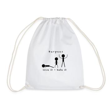 Burpees - Workout Training Fitness - Comic - Drawstring Bag - white - Front