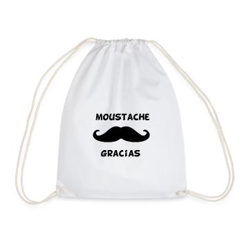 Schnurrbart Gracias Lustiges Humor Geschenk - Turnbeutel - Weiß - Vorne