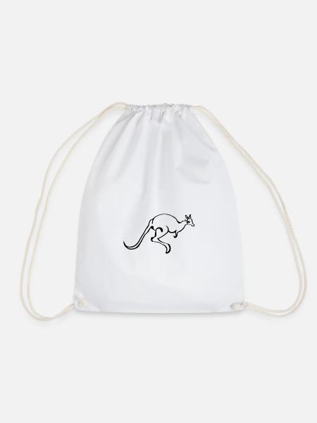 Kangaroo black - Drawstring Bag - white