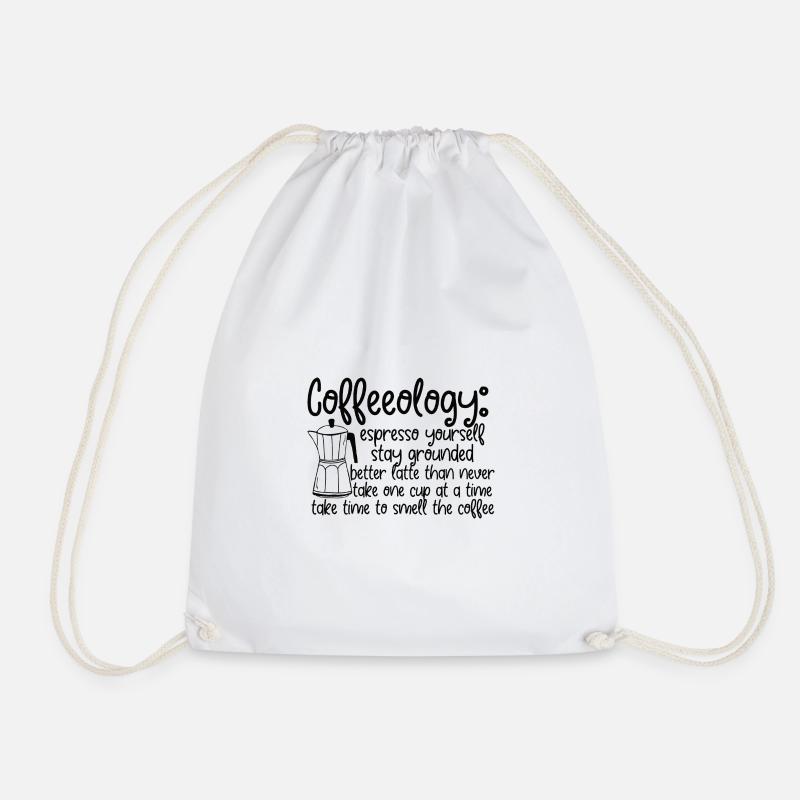 Kaffee Sarkasmus Freunde Glück Freude Cappuccino - Turnbeutel - Weiß