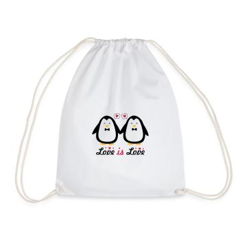 love is love gay pride - Drawstring Bag - white - Front