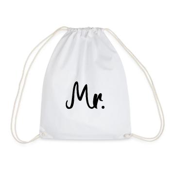 Mr and Misses gift idea - Drawstring Bag - white - Front
