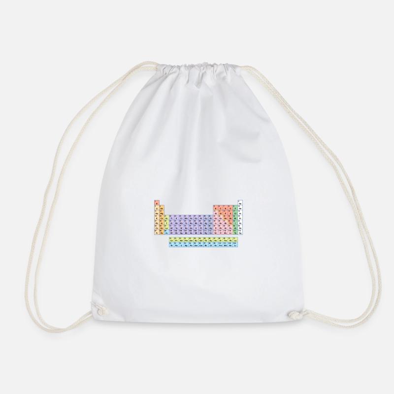 periodic table - Drawstring Bag - white