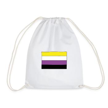 Nonbinary flag - Drawstring Bag - white - Front