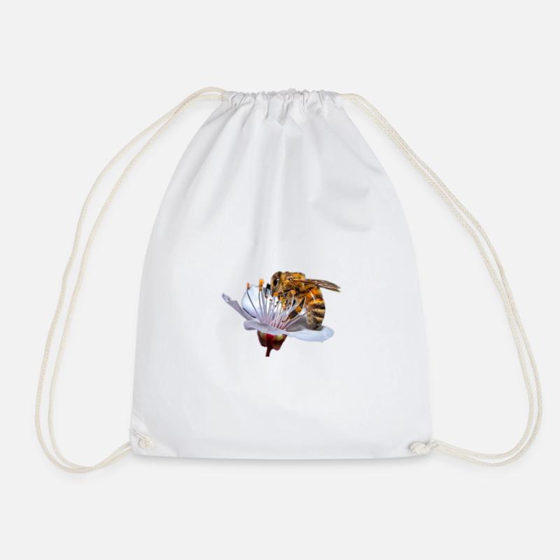 Bee / Bee - Drawstring Bag - white