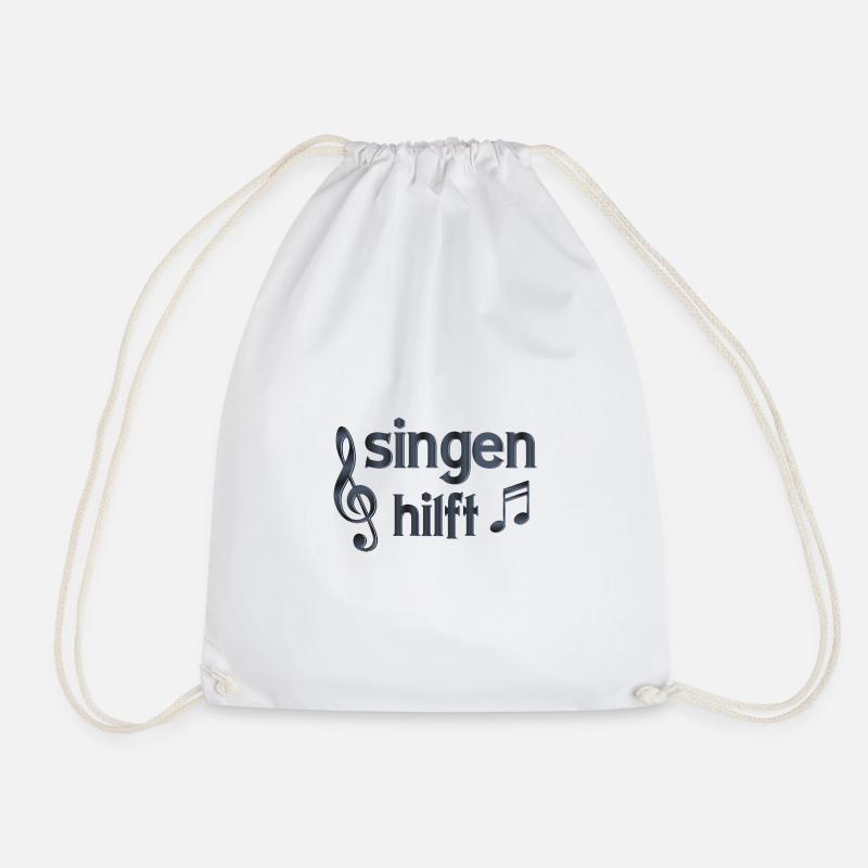 Singen hilft (dunkel) - Turnbeutel - Weiß