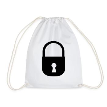 Lock - Drawstring Bag - white - Front