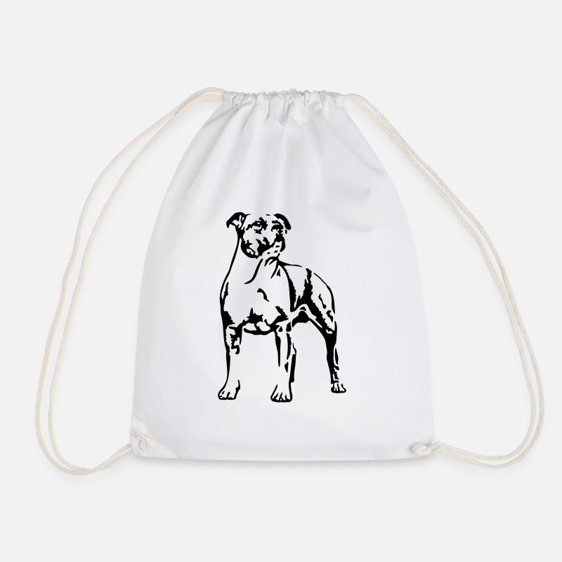 American Staffordshire Terrier stehend - Turnbeutel - Weiß