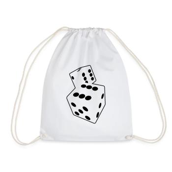 dices_1clr - Drawstring Bag - white - Front