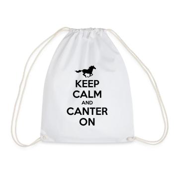 Keep Calm and Canter on - Horse Design - Drawstring Bag - white - Front