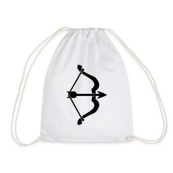 bow and arrow - Drawstring Bag - white - Front
