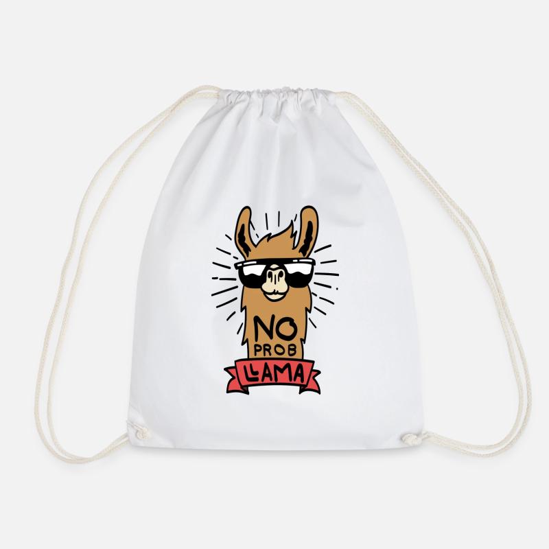 No ProbLlama - cooles Lama Geschenk - Turnbeutel - Weiß