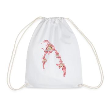 TamilEelam Text Design red - Drawstring Bag - white - Front