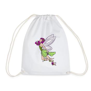 Fée elfe avec roses - Sac de sport léger - blanc - Devant