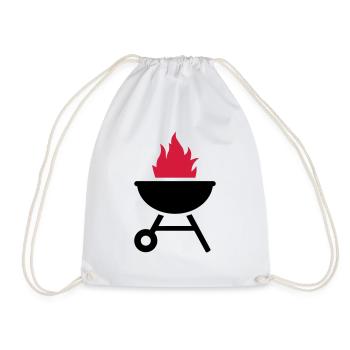 BBQ barbecue - Drawstring Bag - white - Front